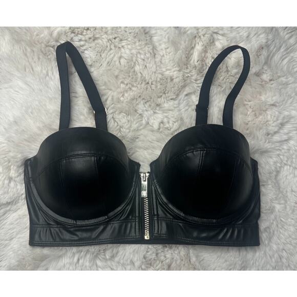RARE🔥 Honey Birdette FONDA🖤 Black Faux Bra 32DD - Picture 2 of 5